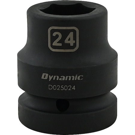 Dynamic 1" Drive Standard Socket, Black Phosphate, Tools 24MM X 1" Drive, 6 Point Standard Length D025024